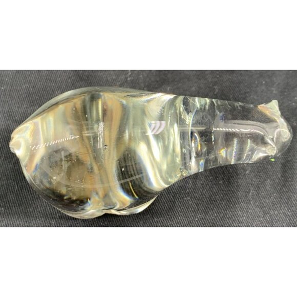 Blown Glass Polar Bear Crystal Clear Figurine Paperweight 3.75" Vintage - Picture 6 of 7